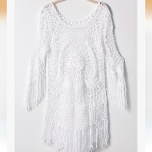 Cupshe White Crochet Coverup